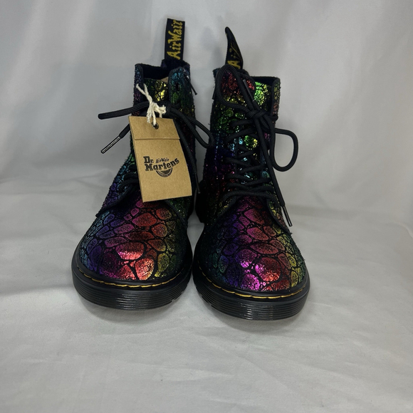Dr. Martens 1460 Pascal Boots Women's 5 Rainbow Metallic Suede Combat Goth - Picture 2 of 13